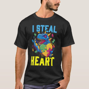 Camiseta Eu Roubo Coração Conscientização sobre Autismo de