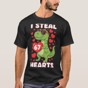 Camiseta Eu Roubo Corações 67 Trex Crianças Valentines Meme