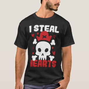 Camiseta Eu Roubo Corações Dia de os namorados Pirata Crâni