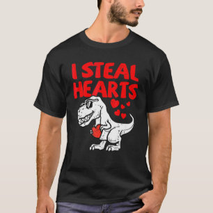 Camiseta Eu Roubo Corações Dino T Rex Baby Boy Valenti