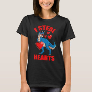 Camiseta Eu Roubo Corações Dinossauro Crianças Bebê Garoto