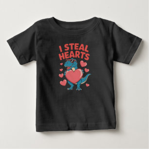 Camiseta Eu Roubo Corações Dinossauro T Rex Dia de São Vale