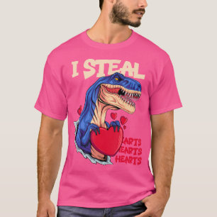 Camiseta Eu Roubo Corações Dinossauros Meninos Adoram T Rex