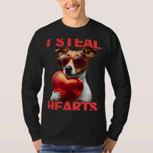 Camiseta Eu Roubo Corações Jack Russell Terrier Namorados