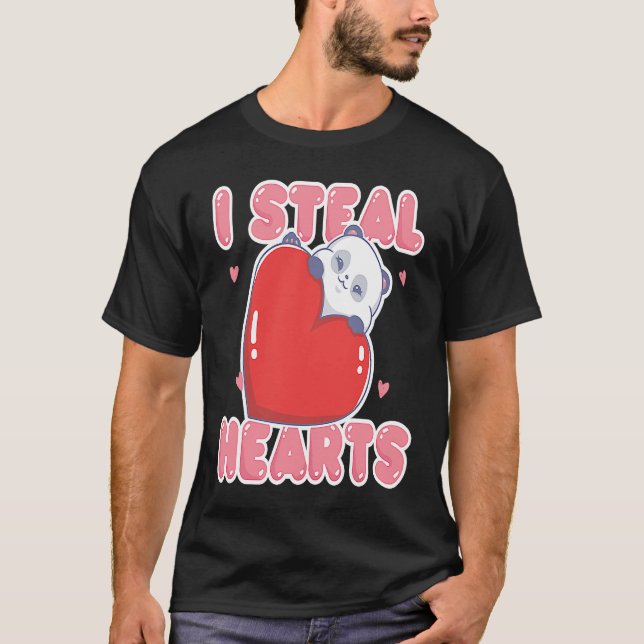 Camiseta Eu Roubo Corações Panda Bear Animal (Frente)