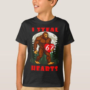 Camiseta Eu Roubo Corações Pé Grande Engraçado Amor por Ani