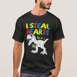 Camiseta Eu Roubo Corações Quebra-cabeça Autismo Sensibiliz