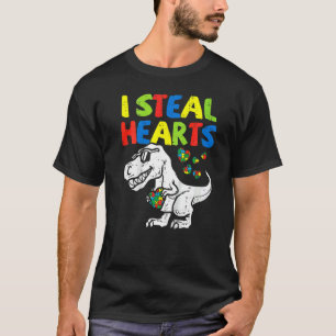Camiseta Eu Roubo Corações Quebra-cabeça Autismo Sensibiliz