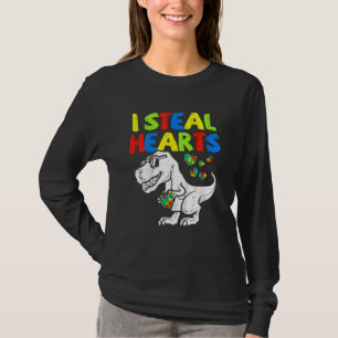 Camiseta Eu Roubo Corações Quebra-cabeça Autismo Sensibiliz