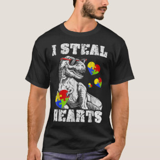 Camiseta Eu Roubo Corações Trex Dino Baby Boy Consciência