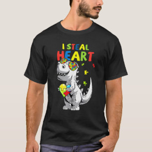 Camiseta Eu Roubo Corações Trex Dinossauro Conscientização