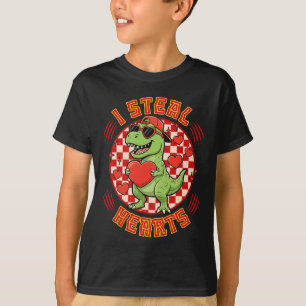 Camiseta Eu Roubo Corações Xadrez Retrô Dia dos Namorados D