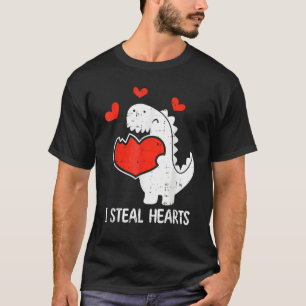 Camiseta Eu Roubo Dia de os namorados De Corações Legal Din