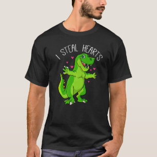 Camiseta Eu Roubo Dia de os namorados Dinossauros Valente