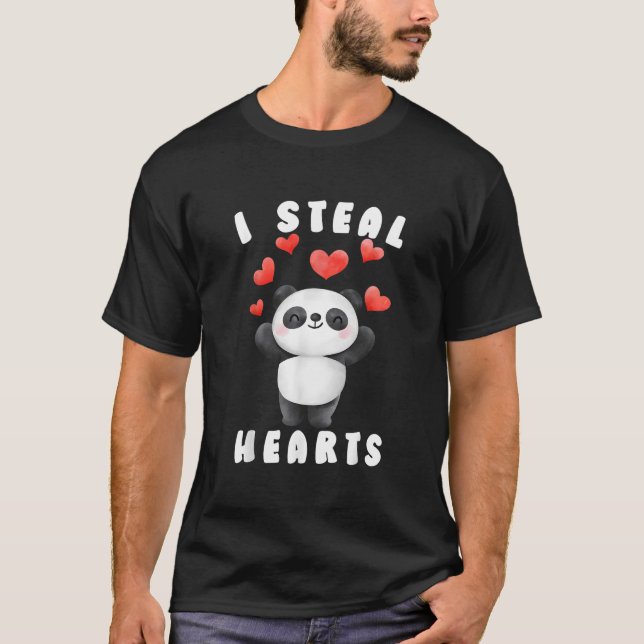Camiseta Eu Roubo Ele Dia Panda Criança (Frente)