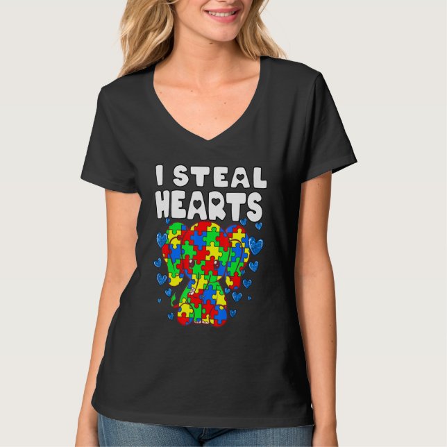 Camiseta Eu Roubo Óculos, Quebra-cabeça, Autismo, Conscienc (Frente)