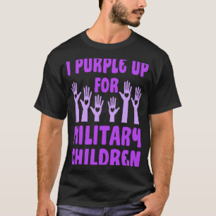 Camiseta Eu roxo para crianças militares