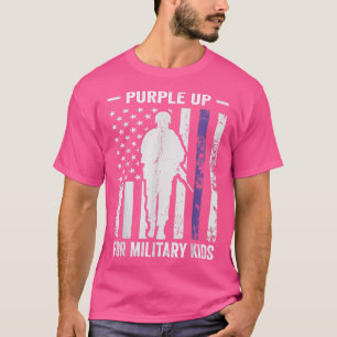 Camiseta Eu Roxo Para Crianças Militares Soldado Forte Mês