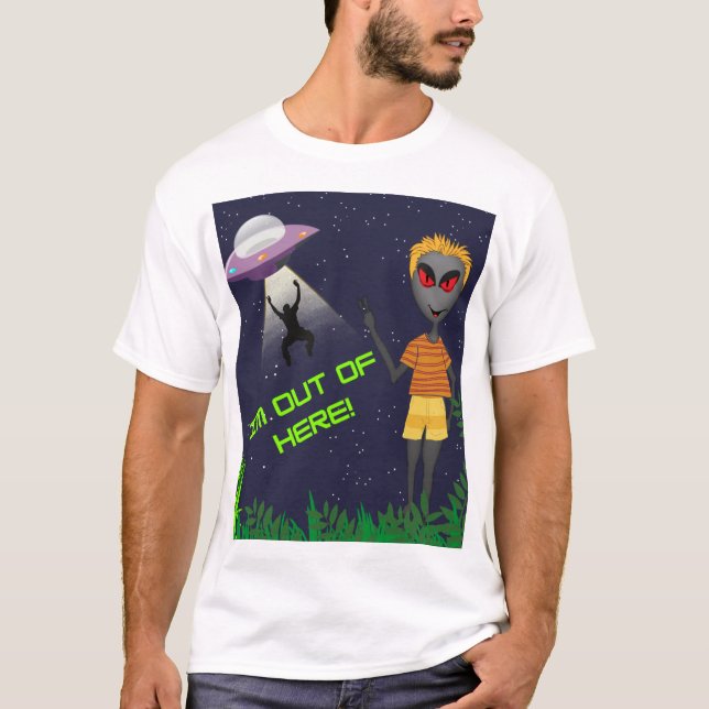 Camiseta Eu saio daqui alienígena e humano (Frente)