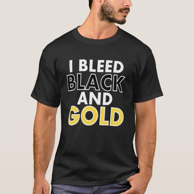 Camiseta Eu Sangrei Negro E Dourado Segundo grau Da Equipe  (Frente)