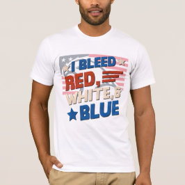 Camiseta Eu sangrei vermelho, branco e azul - Patriótico Te