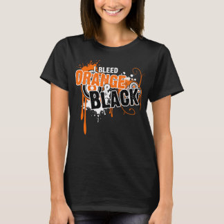 Camiseta Eu Sangro Laranja e Preto