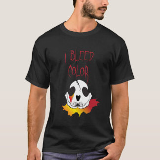 Camiseta Eu sangro o design do crânio da cor