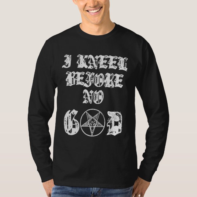 Camiseta Eu Sei Antes Que Deus Não Oculte O Baphomet Sata (Frente)