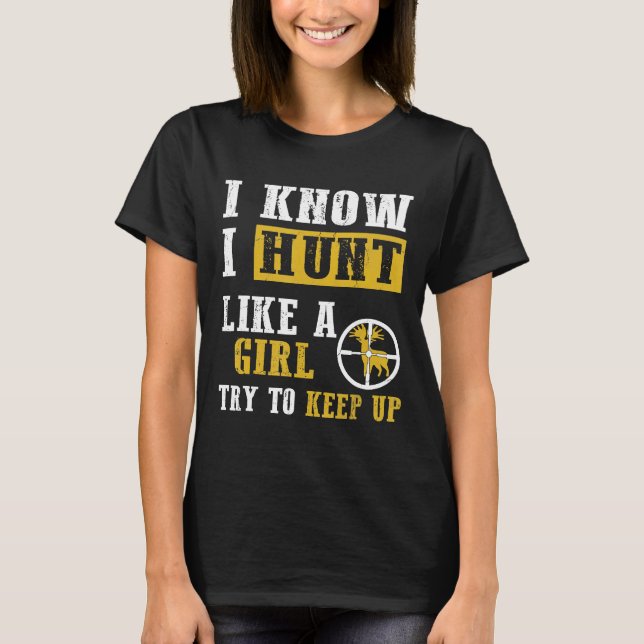 Camiseta Eu Sei Que Caio Como Uma Garota Caçando Presente D (Frente)