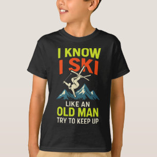 Camiseta Eu Sei que Esquio - Citações Divertidas de Esqui F