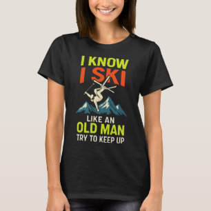 Camiseta Eu Sei que Esquio - Citações Engraçadas de Esqui F