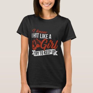 Camiseta Eu Sei Que Eu Acerto Como Uma Amante Do Boxe Femin