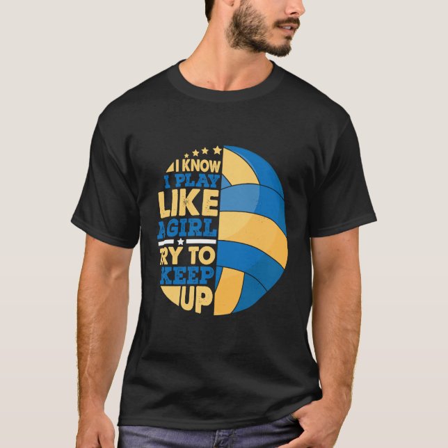 Camiseta Eu Sei Que Eu Toco Como Uma Garota Tentando Contin (Frente)
