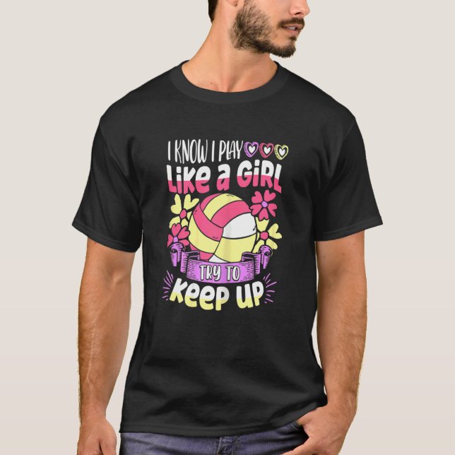 Camiseta Eu Sei Que Eu Toco Como Uma Garota Tentando Contin (Frente)