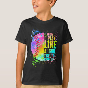 Camiseta Eu sei que jogo como uma garota, tente acompanhar 