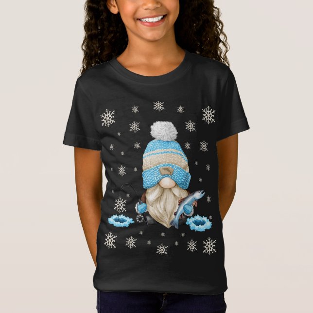 Camiseta Eu serei Gnome para o Natal. Gnomo Bonito do Chapé (Frente)
