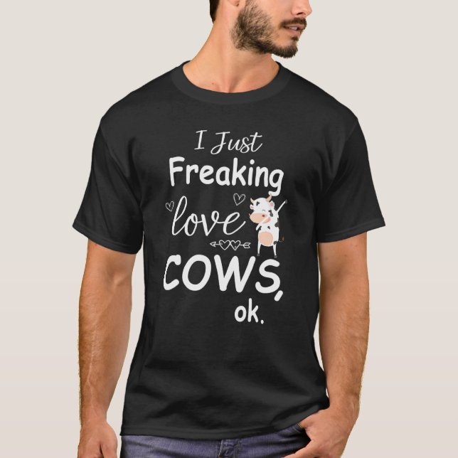Camiseta Eu simplesmente adoro vacas fazendo Dabbing Vaca (Frente)