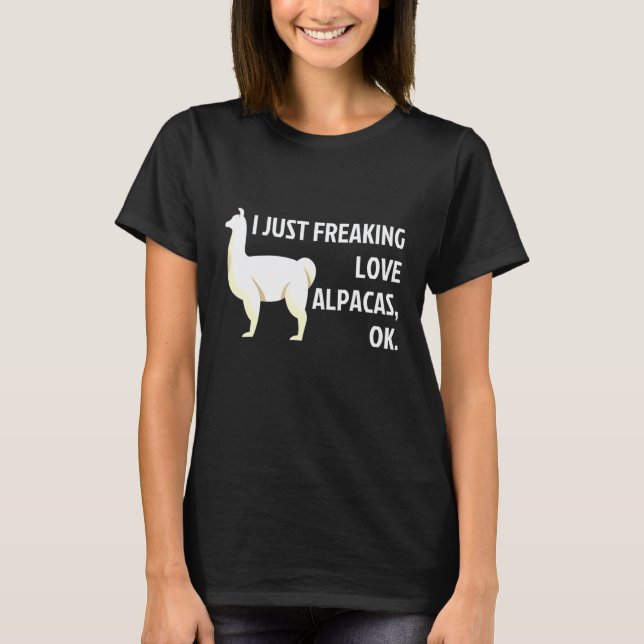 Camiseta Eu simplesmente amo alpacas ok   Lhama (Frente)