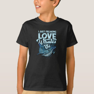 Camiseta Eu simplesmente amo baleias Ok - baleia