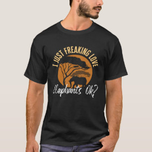 Camiseta Eu simplesmente amo elefantes ok mamute florestal