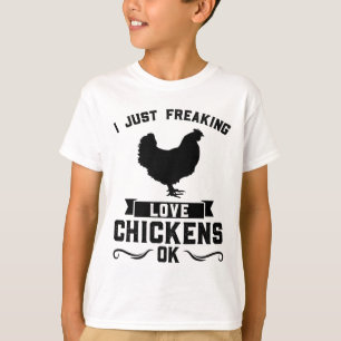 Camiseta Eu simplesmente amo galinhas, Ok Fazenda de Galinh