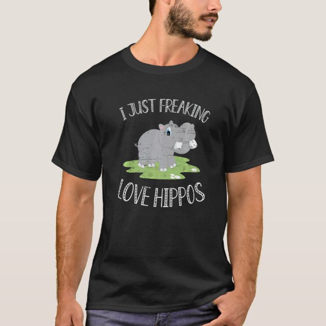 Camiseta Eu simplesmente amo hipopótamos cavalos de água hi (Frente)