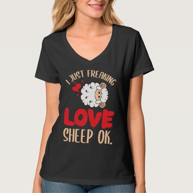 Camiseta Eu simplesmente amo ovelhas, ok, fazenda, cabra, g (Frente)