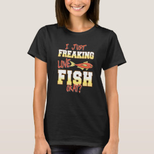 Camiseta Eu simplesmente amo peixe, okay Presente