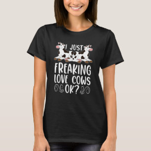 Camiseta Eu simplesmente amo vacas ok fazendeiro animal de
