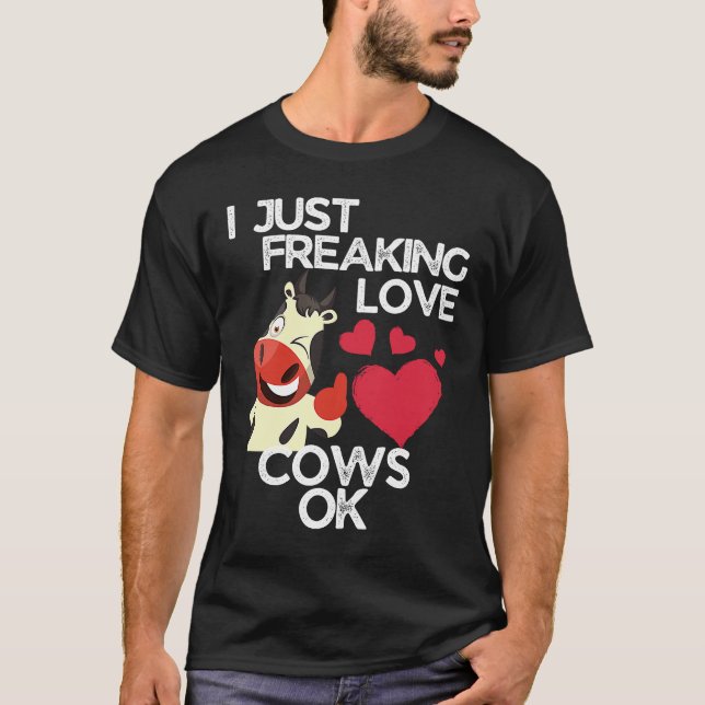 Camiseta Eu simplesmente amo vacas ok vaca (Frente)