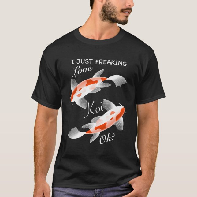 Camiseta Eu Só Amo Koi Chinês Peixe De Carpa Koi (Frente)