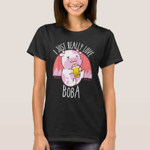Camiseta Eu Só Amo Muito Boba Presentes de Vaca Japonesa
