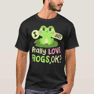 Camiseta Eu Só Amo Sapos Ok Kawaii Amantes de Sapos Garotas