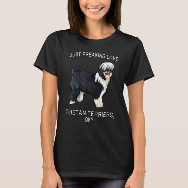 Camiseta Eu Só Amo Tibetano, Terrier Ok Cão (Frente)